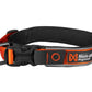 Stock image of the orange Roam Collar, a collar with Non-stop branding, on a white background.