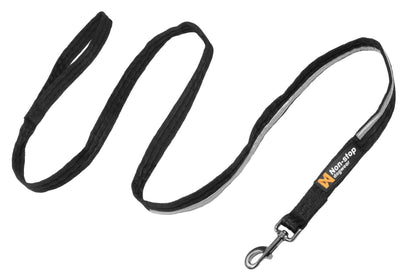 Stock image of the Strong Lead, showing a black lead with a trigger clip, with Non-stop dogwear branding.