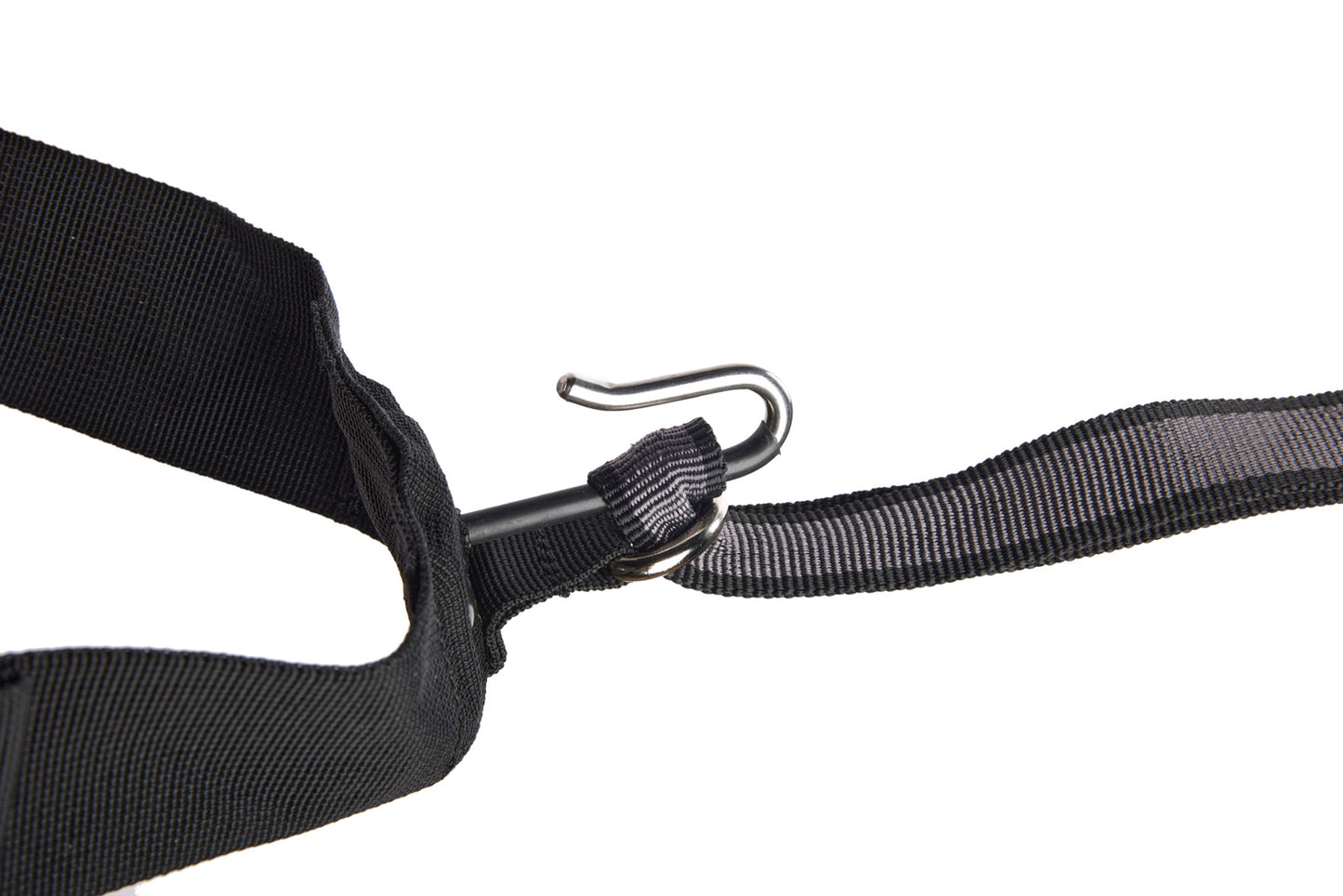 Stock image of the Trekking Belt 2.0, showing the hook of the belt, on a white background.