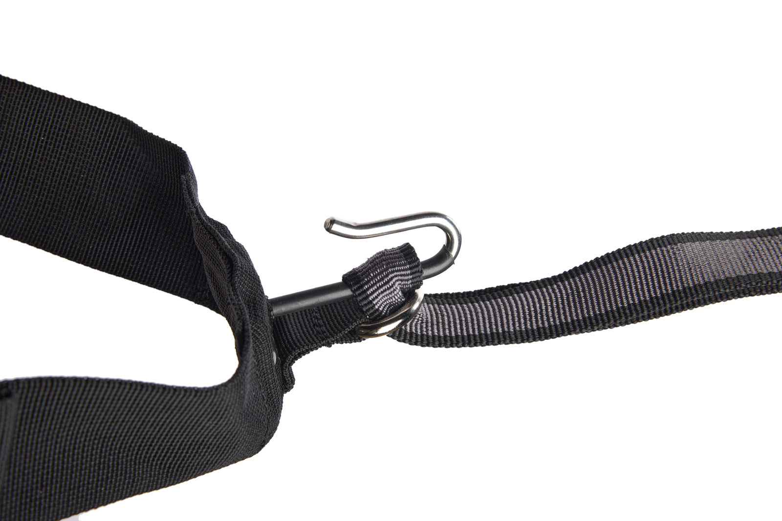 Stock image of the Trekking Belt 2.0, showing the hook of the belt, on a white background.