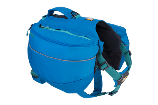 A studio shot of the Ruffwear Approach Pack in Blue Dusk.