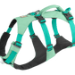 Stock image of the Flagline Harness in Sage Green, a double-belly strap harness on a white background with a handle.