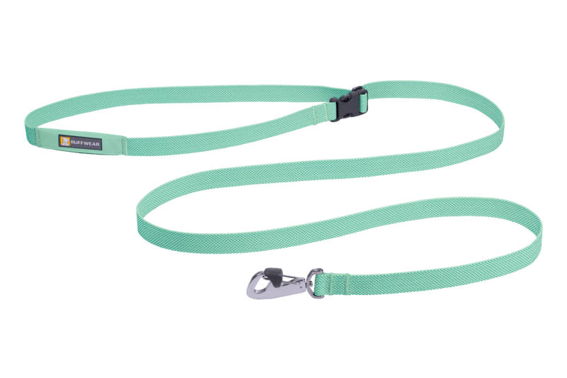 Stock image of the Flagline Leash in Sage Green, on a transparent background.