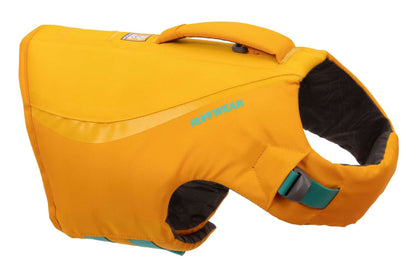 Stock image of the Float Coat Life Jacket in Wave Orange, on a white background.