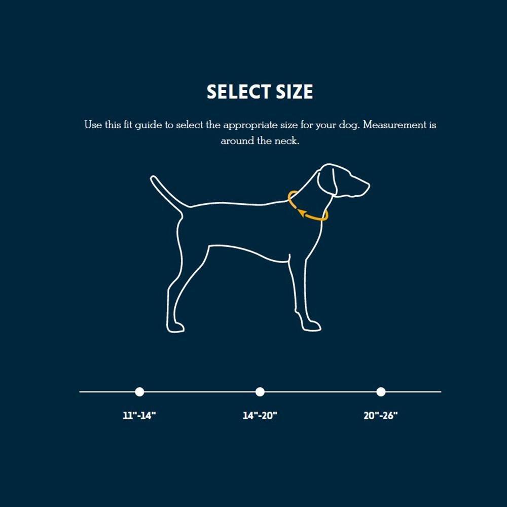Sizing guidance for the Front Range Collar in inches.