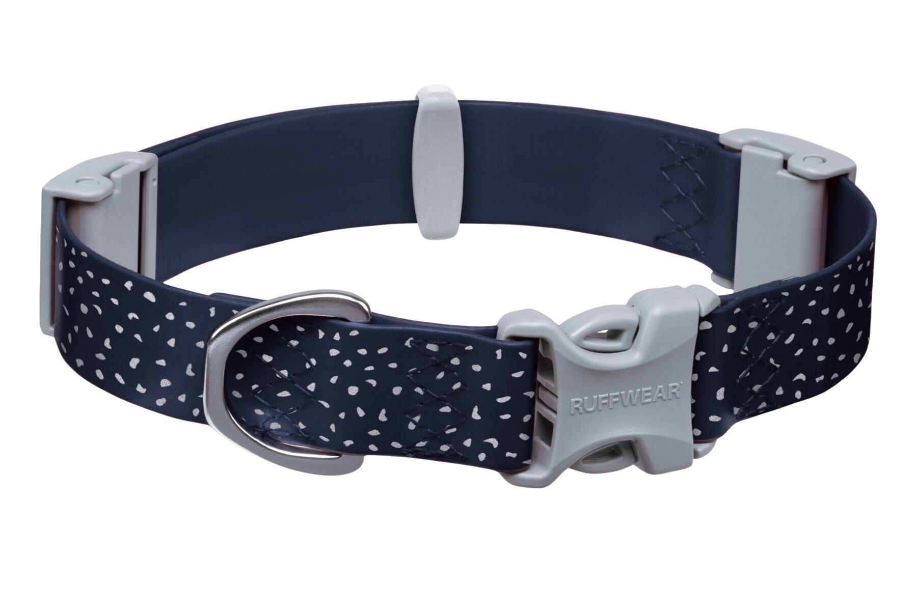 A studio image of the Ruffwear Confluence Waterproof Collar in Midnight Blue.