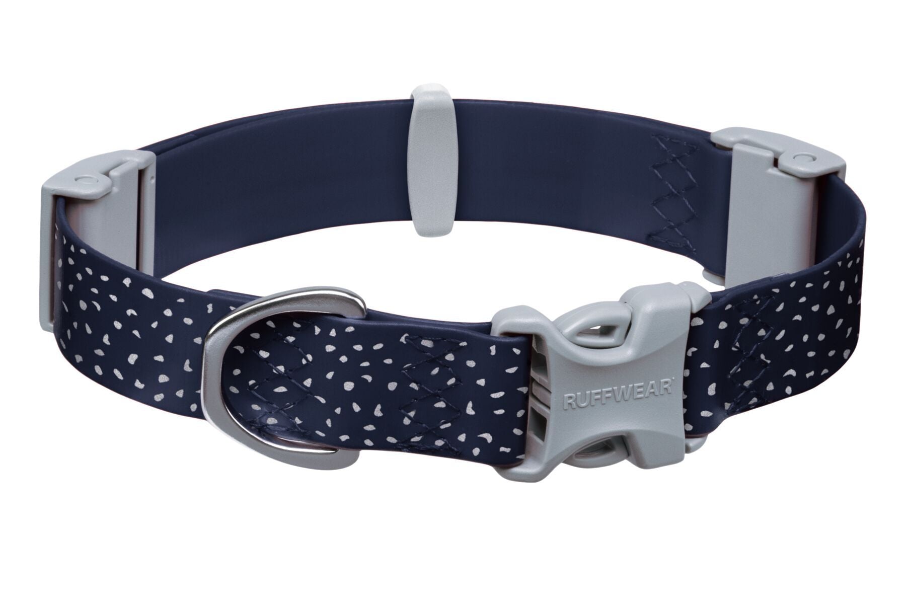 Ruffwear Confluence Waterproof Collar in Midnight Blue.