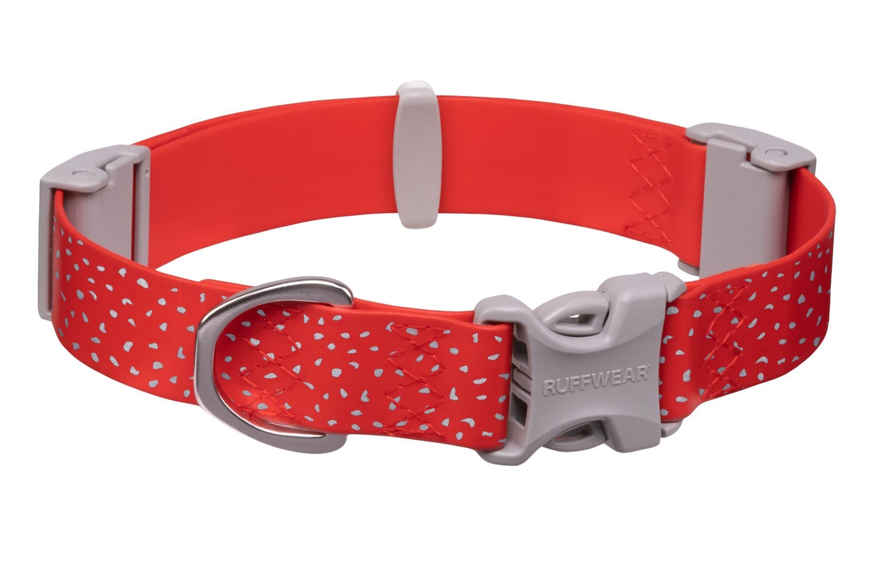 A studio image of the Ruffwear Confluence Waterproof Collar in Red Sumac.