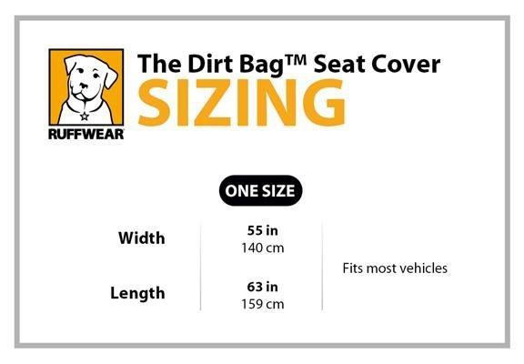 Ruffwear Dirtbag Seat Cover Sizing Chart.